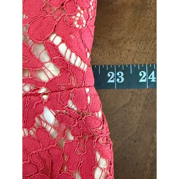 City Chic Lace Whisper Dress Sz XL 22 Raspberry Nude Midi Wedding Guest Sexy NWT - Picture 7 of 13